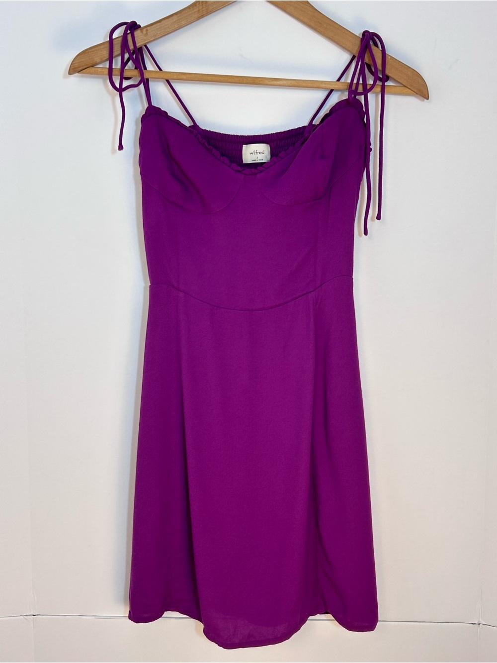 Wilfred Women’s Purple Tie Strap Mini Dress Size 2